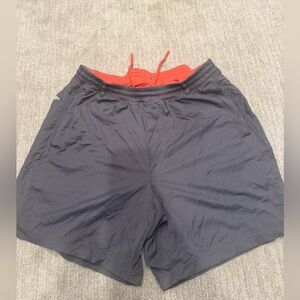 Birddogs Gray and Red Athletic Shorts